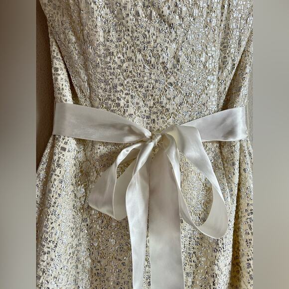 Vintage Jessica McClintock White Strapless Bubble Hem Dress Y2K Prom Size 6 - Picture 3 of 6